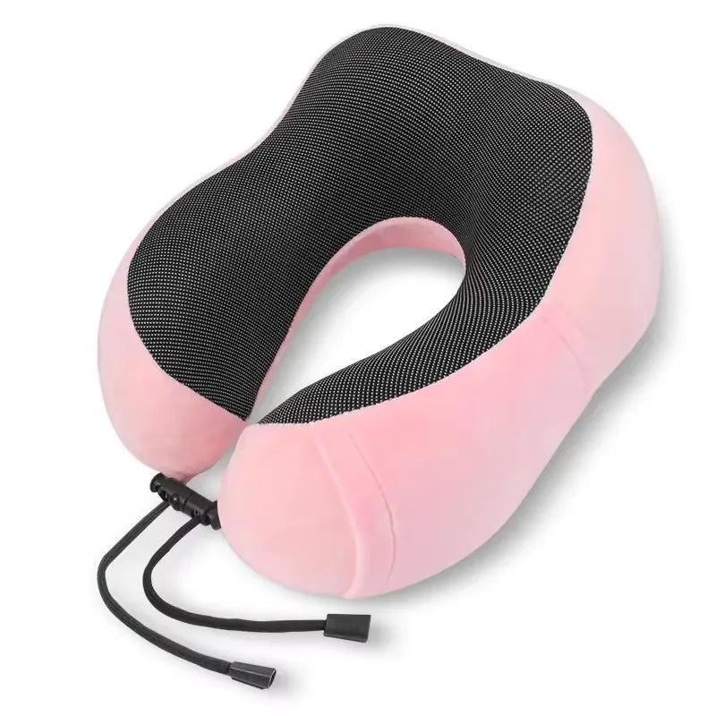 Memory Foam U-Shaped Travel Neck Pillow for Airplane & Car