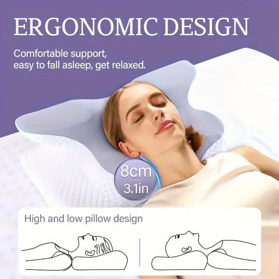 Butterfly Memory Foam Cervical Pillow for Neck Support & Sleep