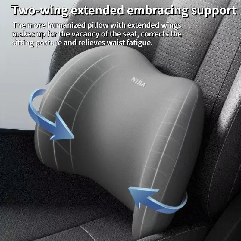 Memory Foam Car Neck & Lumbar Support Pillow for Driving