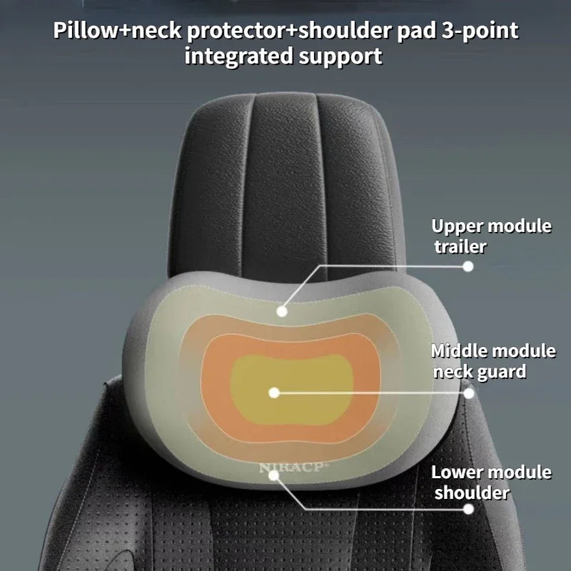 Memory Foam Car Neck & Lumbar Support Pillow for Driving