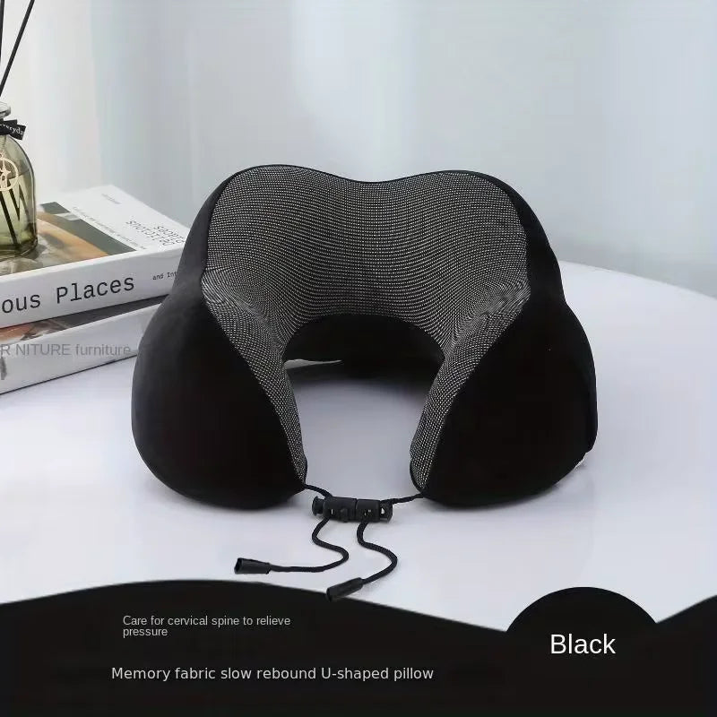 Memory Foam U-Shaped Travel Neck Pillow for Airplane & Car