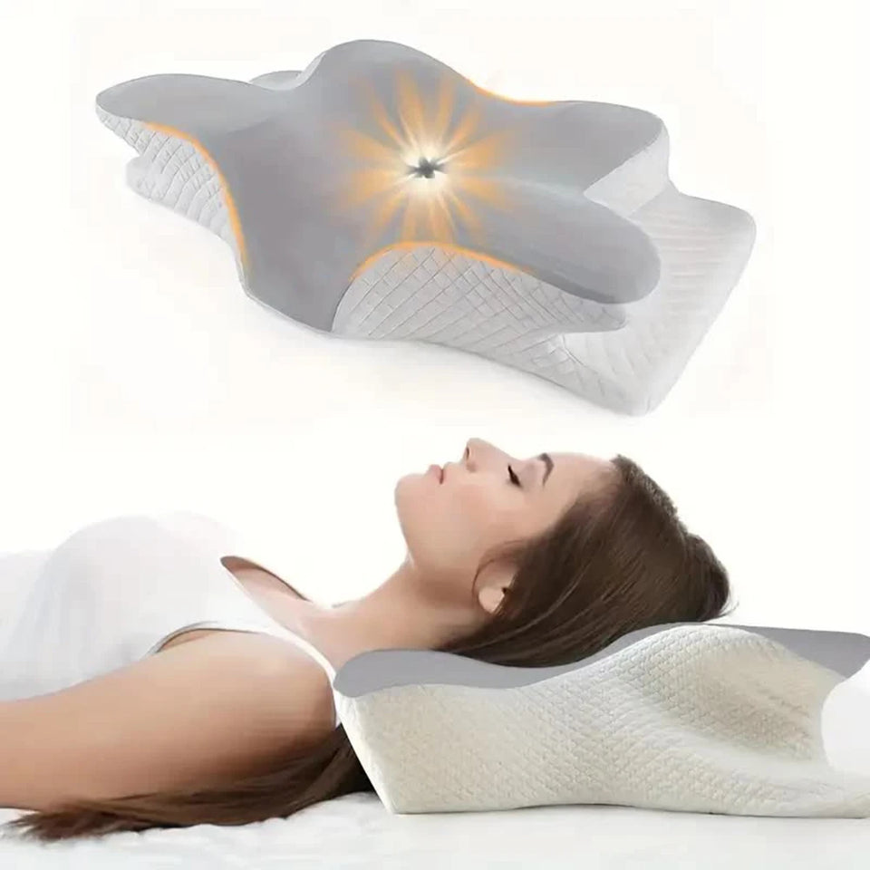 Butterfly memory foam cervical pillow for neck support