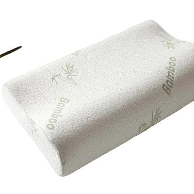 Cervical memory foam pillow with bamboo fiber for comfortable neck support